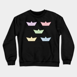 Pastel paper boats set Crewneck Sweatshirt